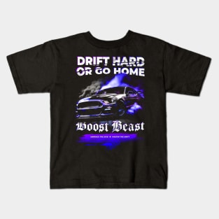 Drift Hard or Go Home - Muscle car Drifting design Kids T-Shirt